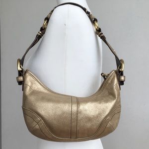 Coach Authentic Metallic Gold Leather Handbag
